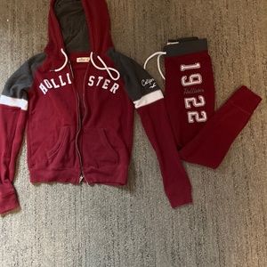 Hollister jogger set with matching hoodie EUC